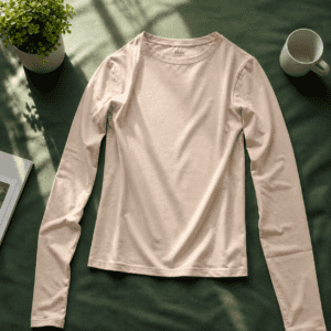 Woman's Basic Full Sleeve Shirt Beige