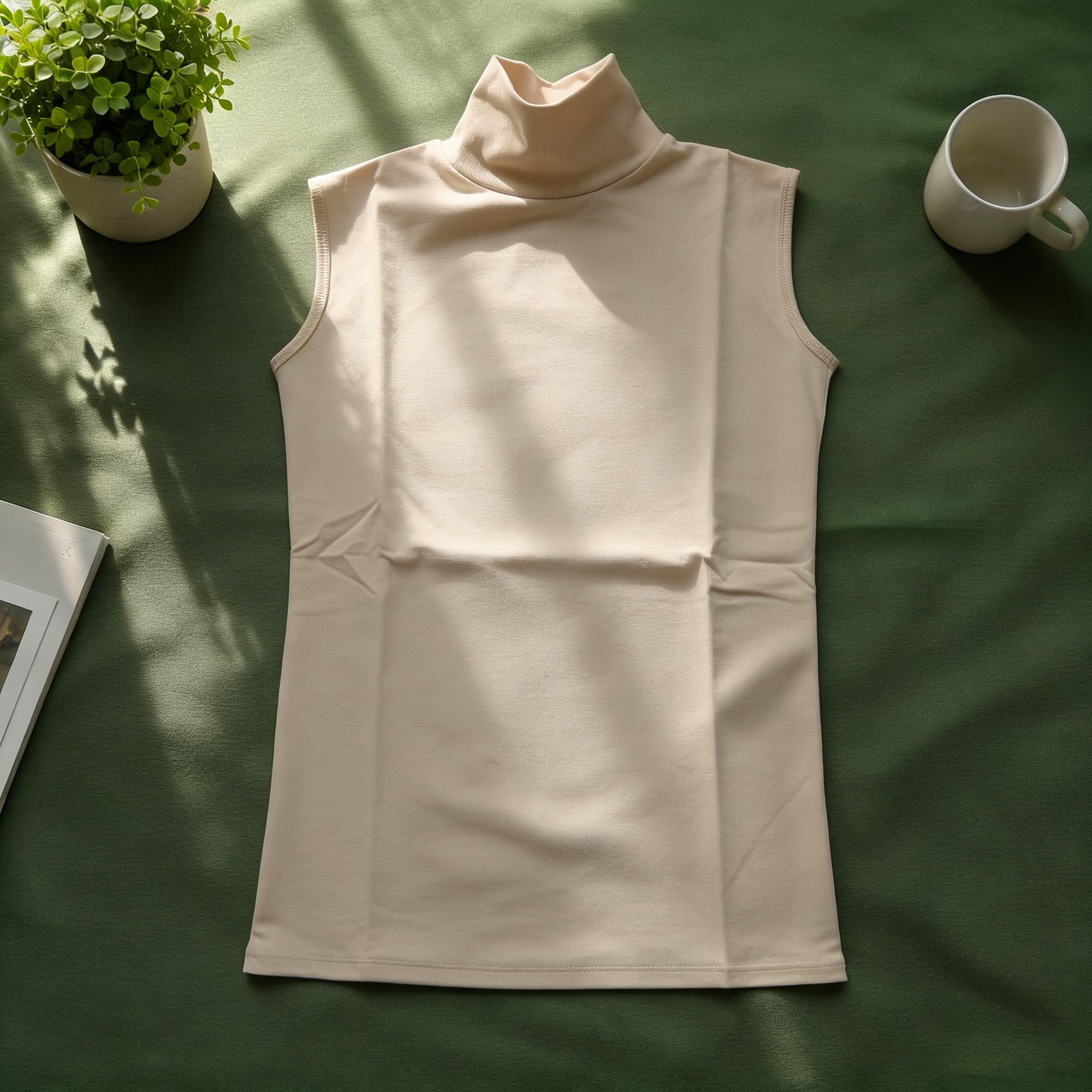 sleeveless beige women basic