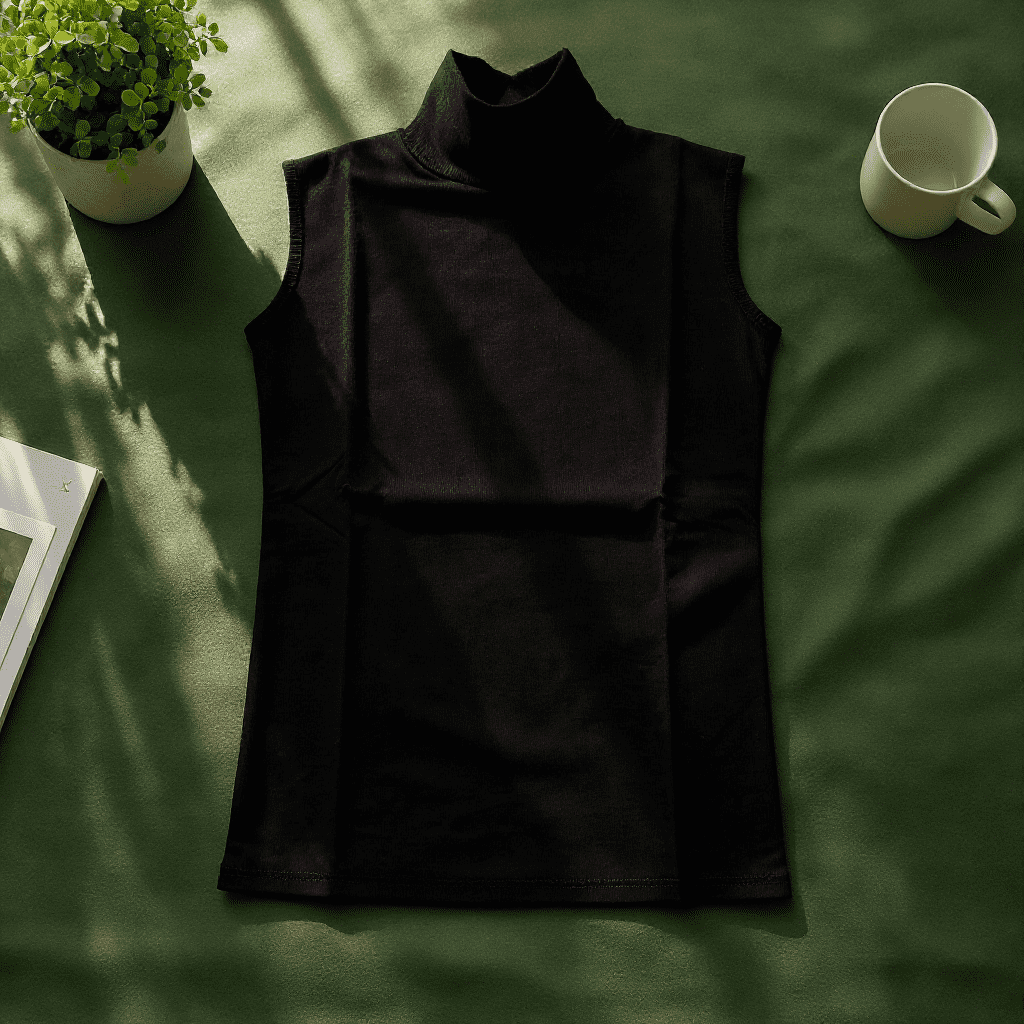 sleeveless black women basic
